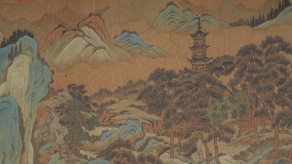 弘楊株式會(huì)社趙伯駒絹本觀潮圖畫手卷