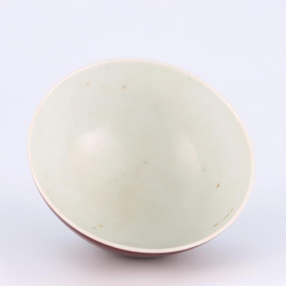 鐮倉美術(shù)清乾隆 敬畏堂制紅釉小碗