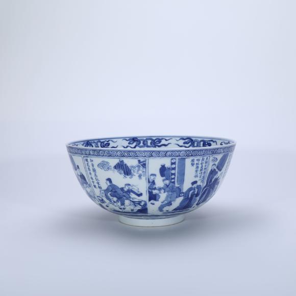 鐮倉美術(shù)清康熙 青花飲中八仙圖碗