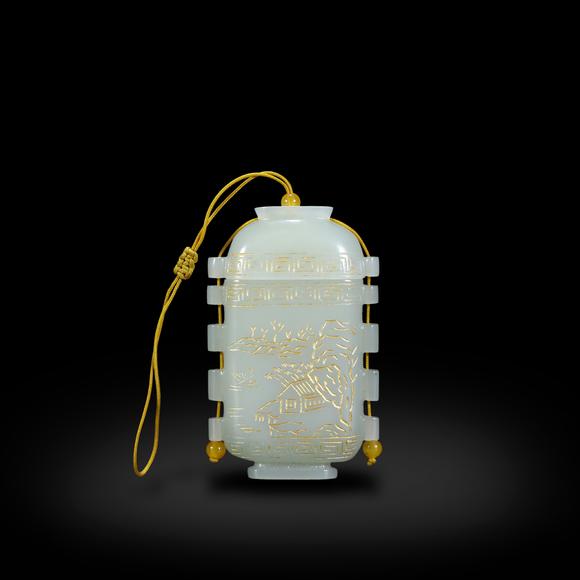 鐮倉美術(shù)清 和田玉山水詩文香囊