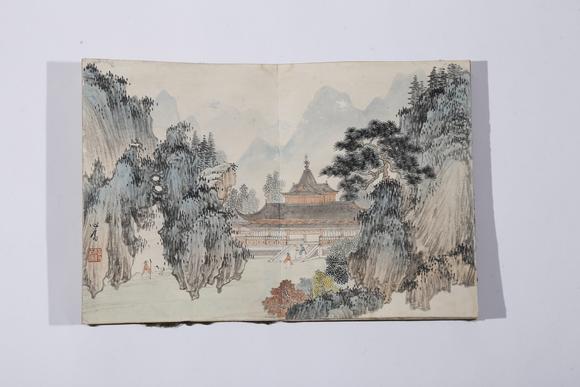 千美會(huì)溥儒《山水樓閣六幀圖冊(cè)》紙本冊(cè)頁(yè)