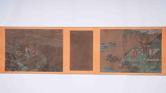 弘楊株式會(huì)社趙孟頫絹本福壽無(wú)疆圖畫(huà)手卷一對(duì)