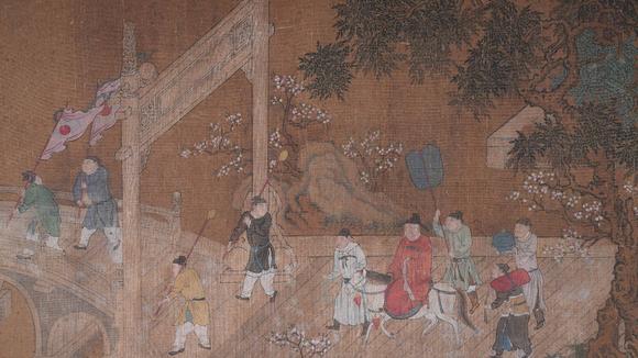 弘楊株式會(huì)社趙孟頫絹本福壽無(wú)疆圖畫(huà)手卷一對(duì)