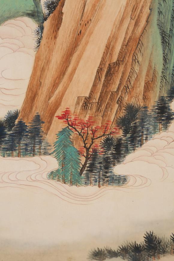 千美會張大千紙本山水圖畫
