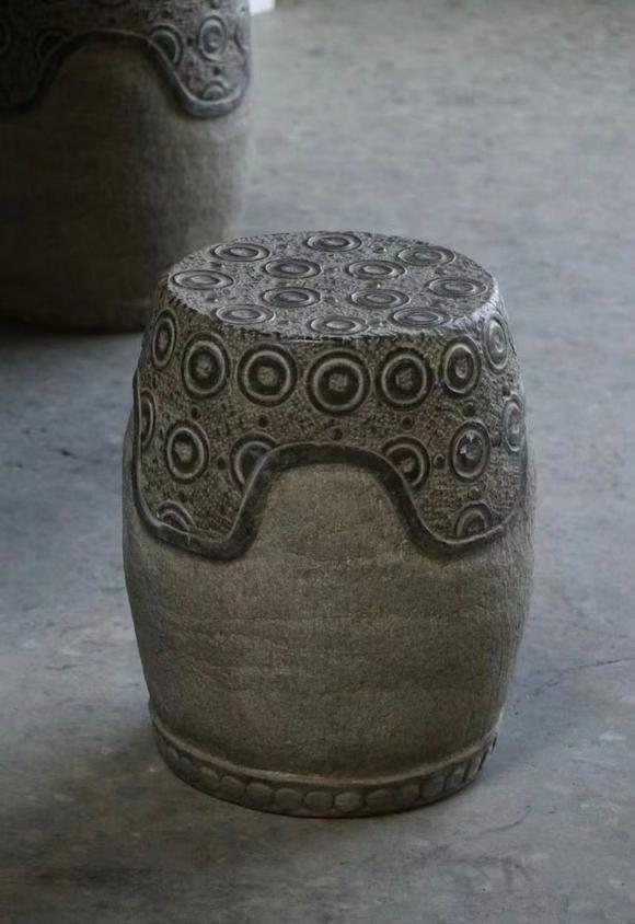 東京蕓術(shù)五帝金錢.庭院石桌.七件套.一桌六凳。