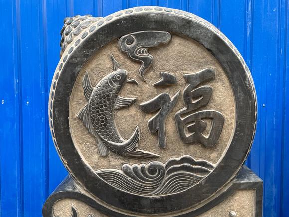 東京蕓術(shù)老黑青石抱石鼓門墩。