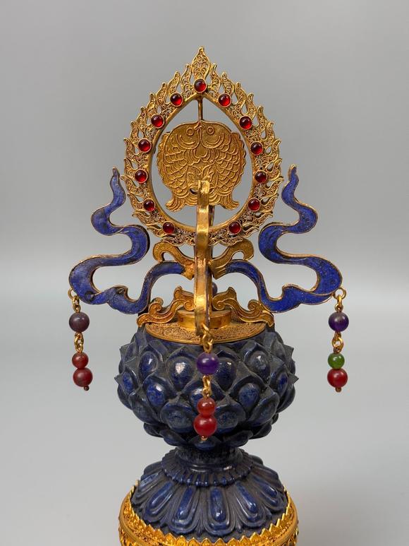 東京蕓術(shù)掐絲青金石藏傳佛教擺件天然青金石可檢測，純