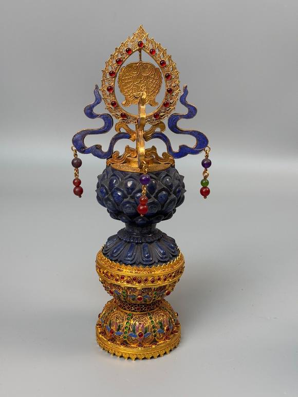 東京蕓術(shù)掐絲青金石藏傳佛教擺件天然青金石可檢測，純