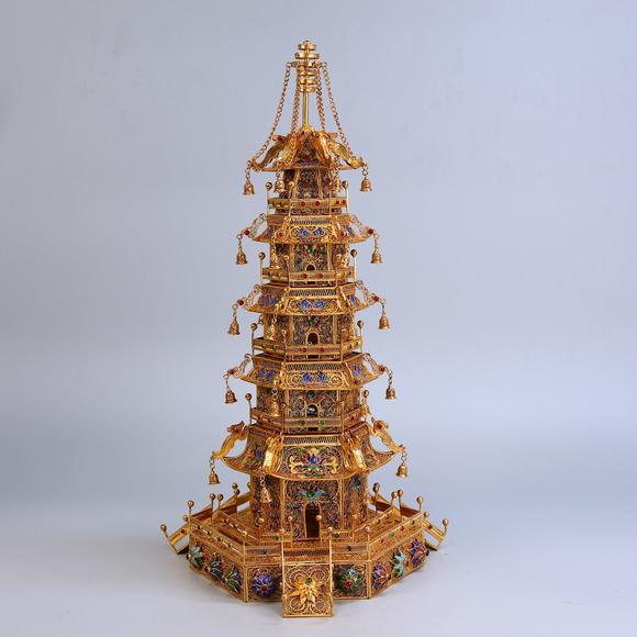 東京蕓術(shù)累絲嵌寶樓閣式佛塔