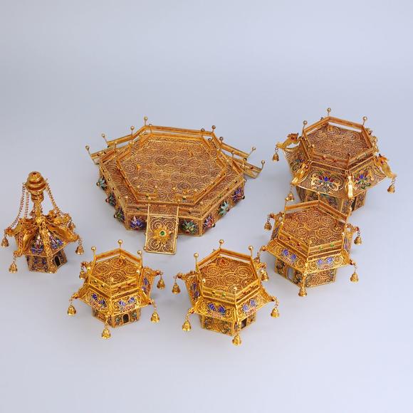 東京蕓術(shù)累絲嵌寶樓閣式佛塔