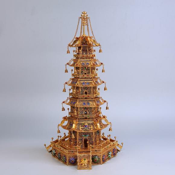東京蕓術(shù)累絲嵌寶樓閣式佛塔