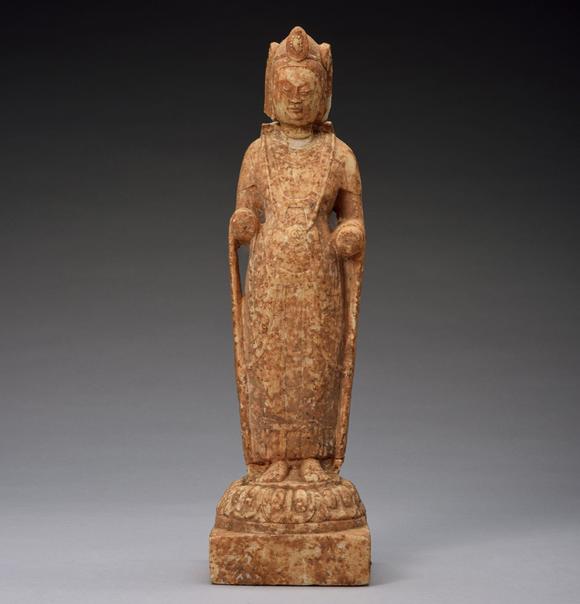 (株)横浜国際オークション北齐 汉白玉雕菩萨立像