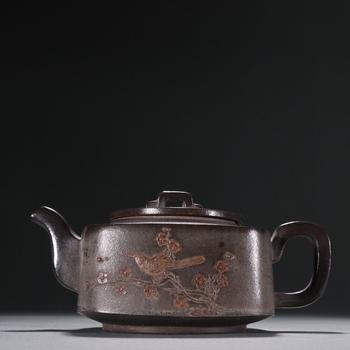 顾景舟款 紫砂喜上眉梢茶壶