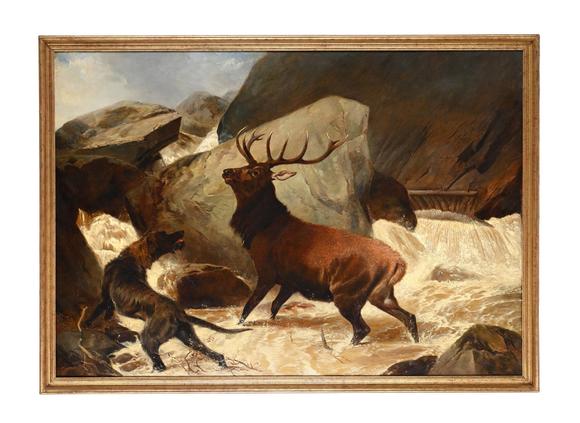 DreweattsRICHARD ANSDELL (BRITISH 1815-1885), STAG AT BAY