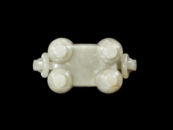 Galerie ZackeA PALE CELADON JADE ‘TULU’ VESSEL AND COVER, CHINA, QIANLONG PERIOD (1736-1795)