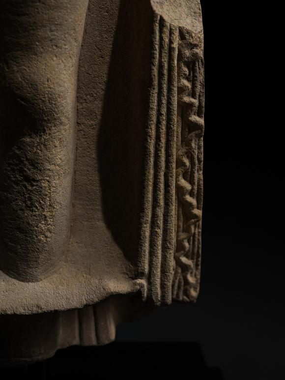 Galerie Zacke? A LARGE AND HIGHLY IMPORTANT CHUNAR SANDSTONE TORSO OF THE BUDDHA, SARNATH, GUPTA PERIOD, 5TH CENTURY