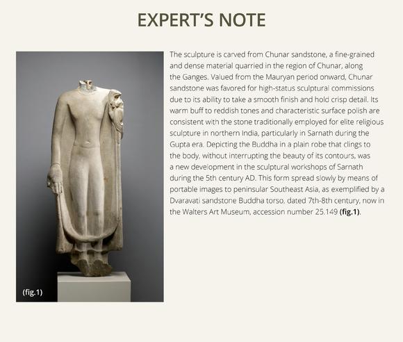 Galerie Zacke? A LARGE AND HIGHLY IMPORTANT CHUNAR SANDSTONE TORSO OF THE BUDDHA, SARNATH, GUPTA PERIOD, 5TH CENTURY