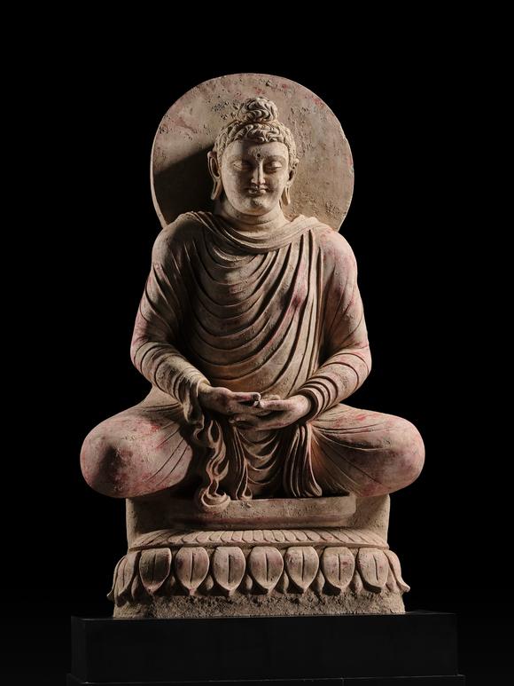 Galerie ZackeTHE MONUMENTAL AND HIGHLY IMPORTANT ‘KIENZLE’ STUCCO STATUE OF BUDDHA GANDHARA, PROBABLY HADDA, CIRCA 3RD-5TH CENTURY