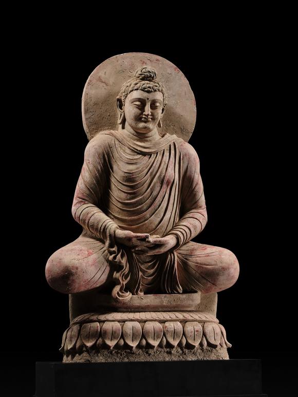 Galerie ZackeTHE MONUMENTAL AND HIGHLY IMPORTANT ‘KIENZLE’ STUCCO STATUE OF BUDDHA GANDHARA, PROBABLY HADDA, CIRCA 3RD-5TH CENTURY