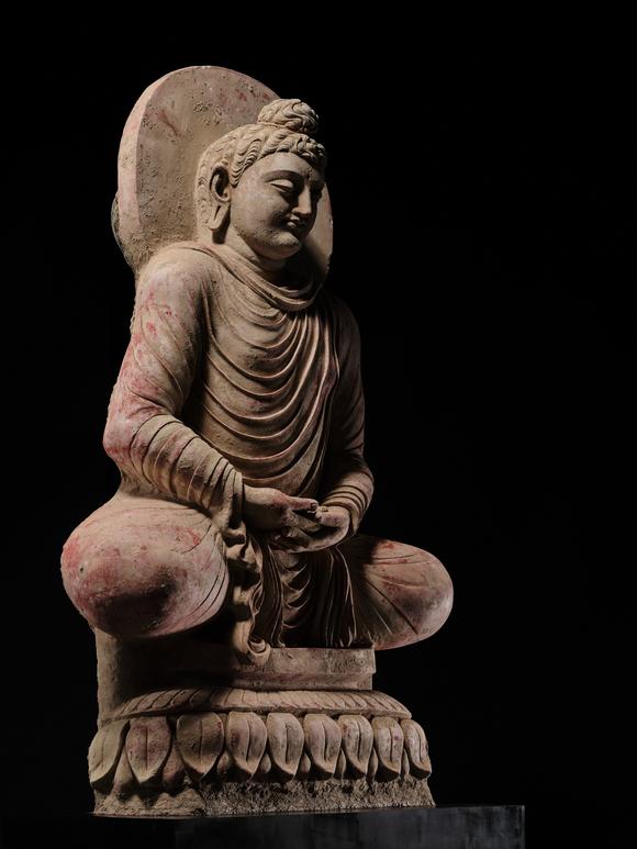Galerie ZackeTHE MONUMENTAL AND HIGHLY IMPORTANT ‘KIENZLE’ STUCCO STATUE OF BUDDHA GANDHARA, PROBABLY HADDA, CIRCA 3RD-5TH CENTURY