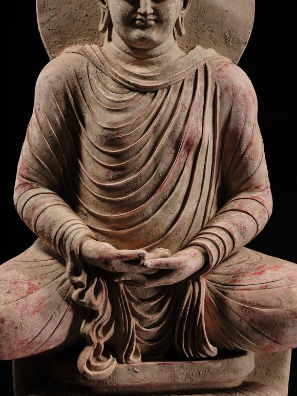 Galerie ZackeTHE MONUMENTAL AND HIGHLY IMPORTANT ‘KIENZLE’ STUCCO STATUE OF BUDDHA GANDHARA, PROBABLY HADDA, CIRCA 3RD-5TH CENTURY