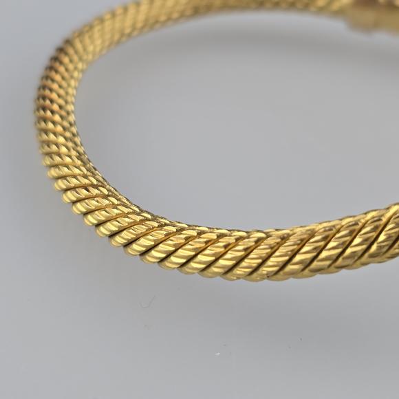 Auktionshaus BlankGoldarmreif in Schlangenform mit Diamantbesatz - Gelbgold 900/000, g