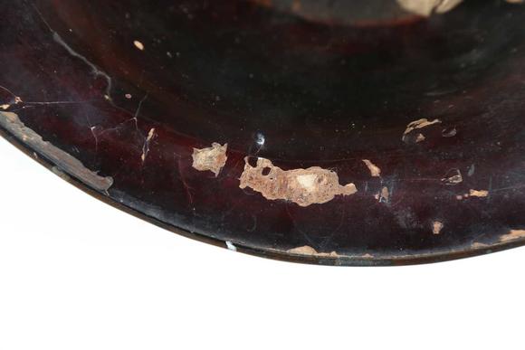 TooveysA Japanese wood composite jingasa, Edo period, of shaped bow