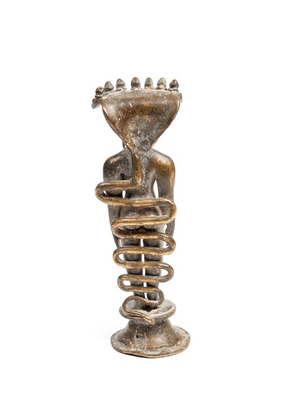 Marcopolo AuctionsA BRASS SCULPTURE OF JINA PARSVANATHA, India, 16th century