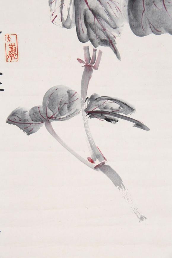 東京SAKURA拍賣（東京櫻花拍賣）張大千 采菱落葉 溥儒題