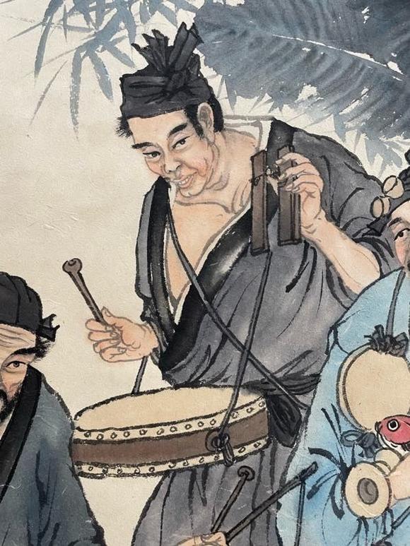 日本松町古美傅抱石 軟式三雄圖