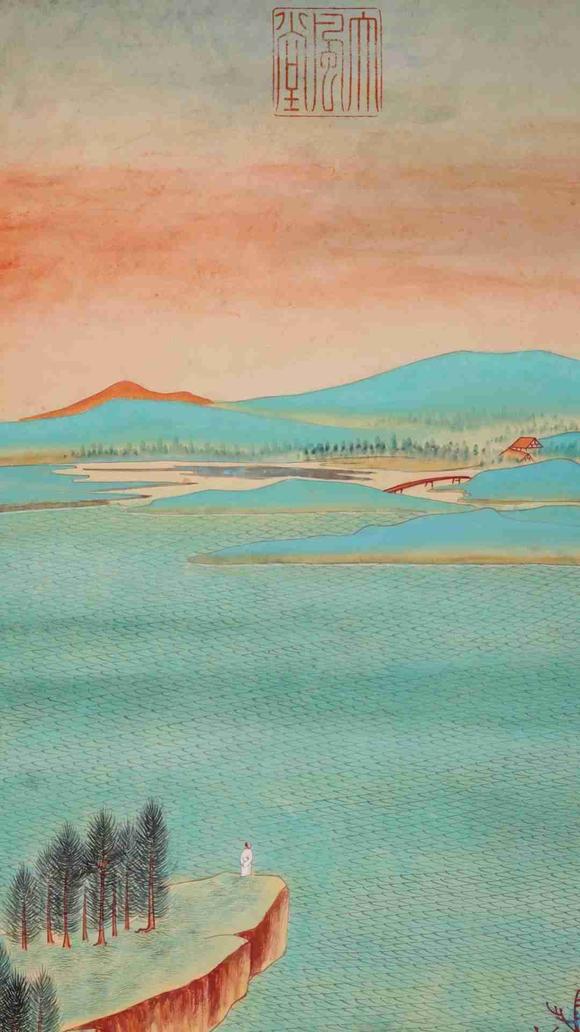 日本松町古美張大千 千里江山圖