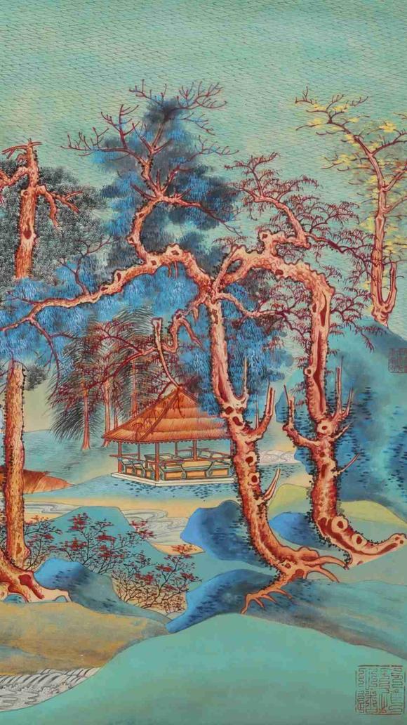 日本松町古美張大千 千里江山圖
