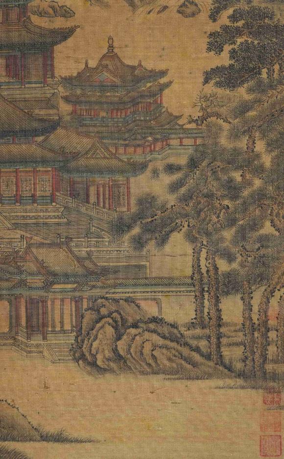 日本松町古美宋徽宗 仙山蓬萊泛江圖