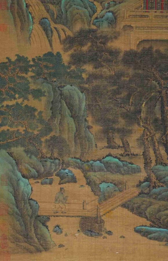 日本松町古美趙孟頫 春煙仙殿圖