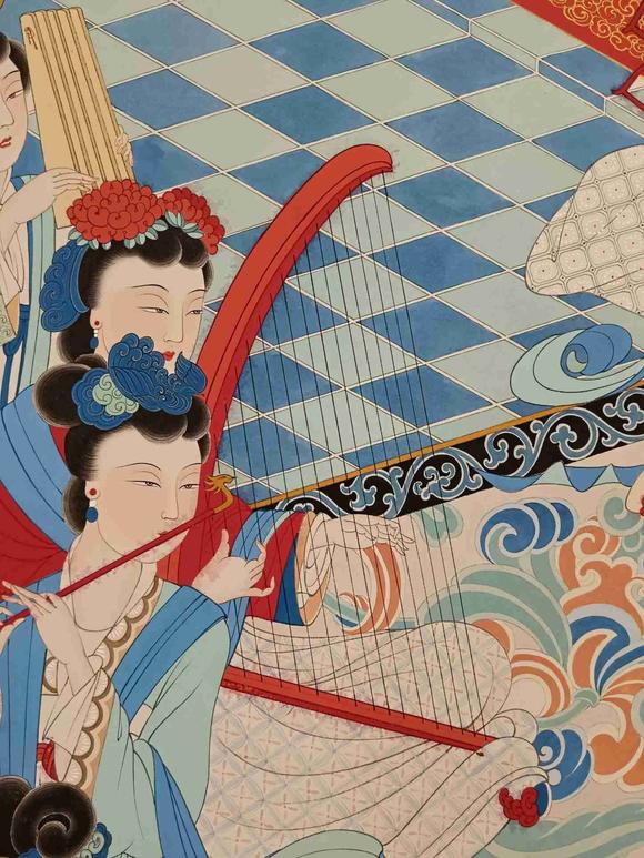 日本松町古美張大千 唐宮按樂圖