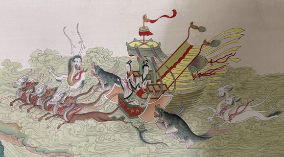日本松町古美張大千 洛神賦圖卷