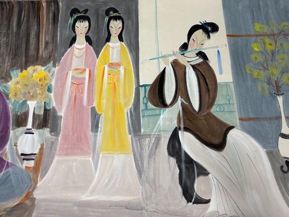 日本松町古美林風(fēng)眠 仕女圖