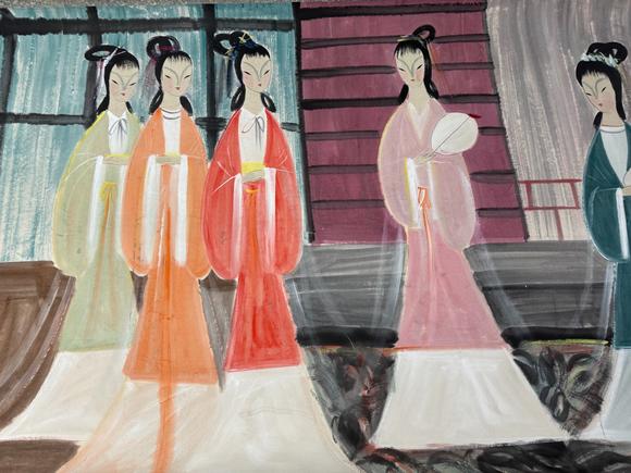 日本松町古美林風(fēng)眠 仕女圖