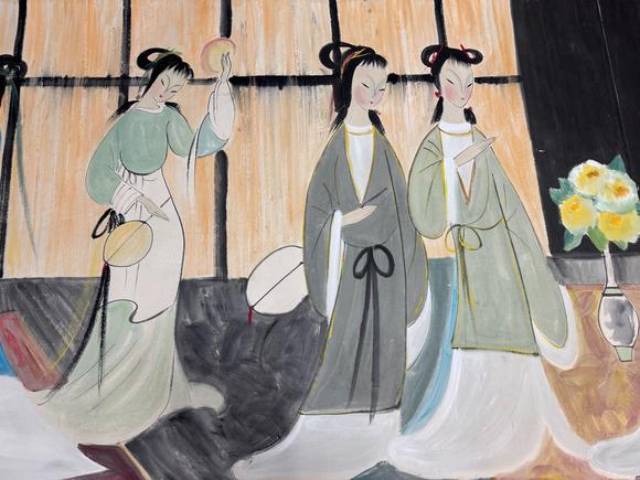 日本松町古美林風(fēng)眠 仕女圖