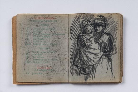 Coronari Auctions BVEugeen Van Mieghem (1875-1930): A sketchbook with scenes of daily life in Antwerp, charcoal and pastel, dated 22 and 23 August 1901