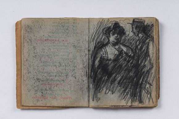 Coronari Auctions BVEugeen Van Mieghem (1875-1930): A sketchbook with scenes of daily life in Antwerp, charcoal and pastel, dated 22 and 23 August 1901