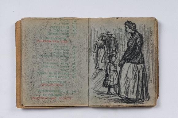 Coronari Auctions BVEugeen Van Mieghem (1875-1930): A sketchbook with scenes of daily life in Antwerp, charcoal and pastel, dated 22 and 23 August 1901