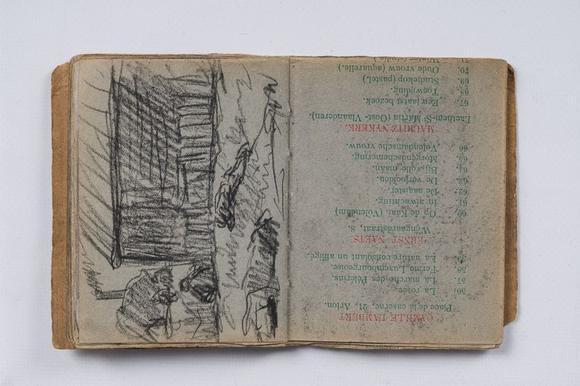 Coronari Auctions BVEugeen Van Mieghem (1875-1930): A sketchbook with scenes of daily life in Antwerp, charcoal and pastel, dated 22 and 23 August 1901