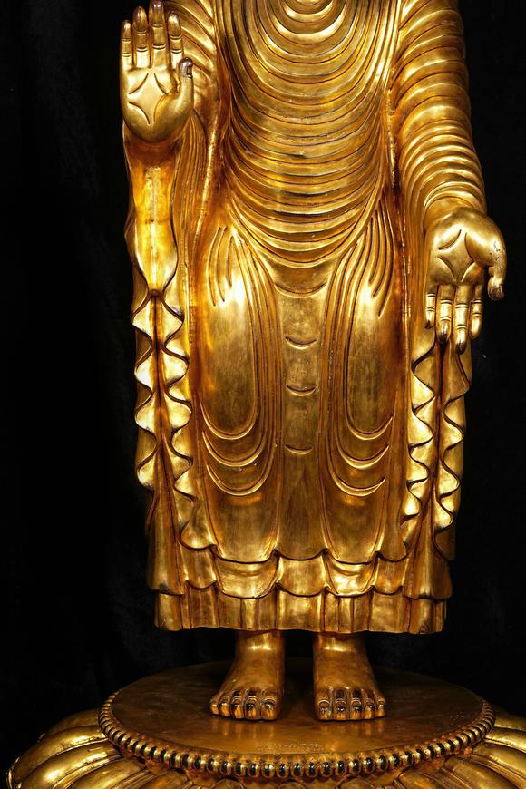 JUBAO HALL AUCTION HOUSE INCMing Dynasty Gilt-Bronze Standing Buddha Shakyamuni