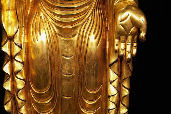 JUBAO HALL AUCTION HOUSE INCMing Dynasty Gilt-Bronze Standing Buddha Shakyamuni