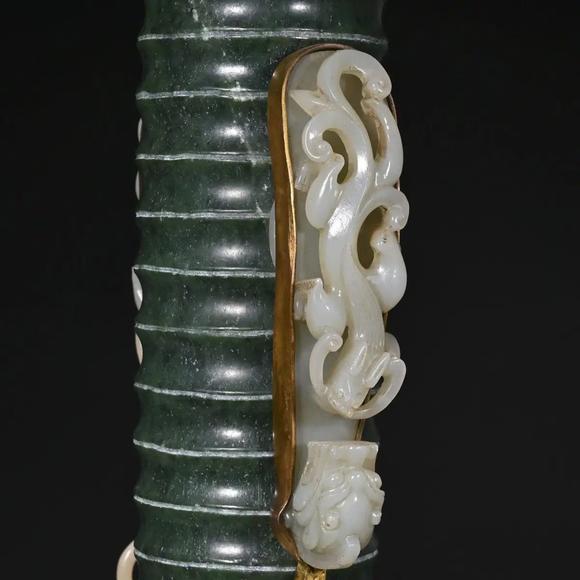 JUBAO HALL AUCTION HOUSE INCPair of Bronze Cloisonné Enamel Jade-Inlaid Scholar's Vases