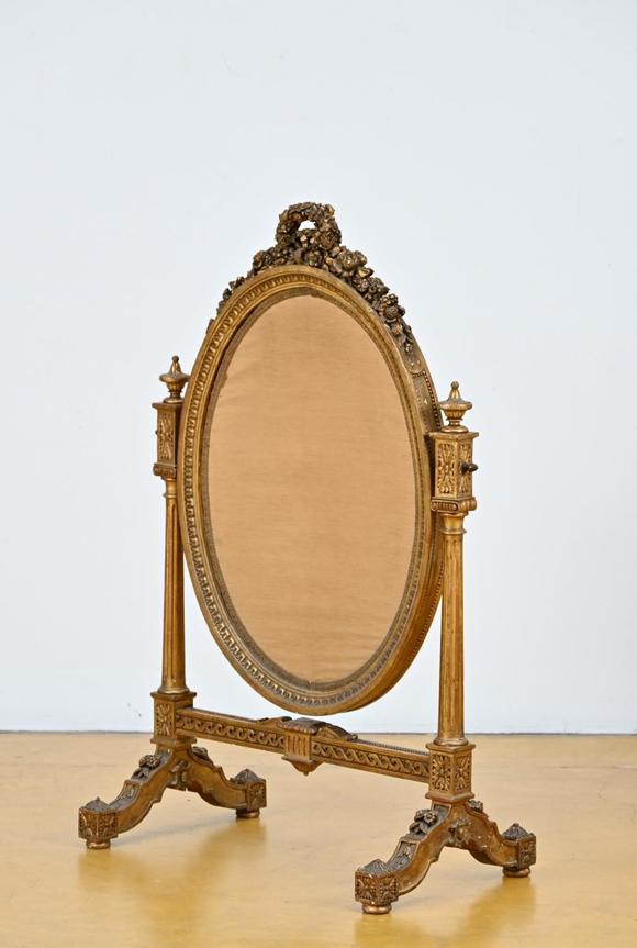 Loeckx AuctioneersGilded wood fire screen, Louis XVI style + Louis X…