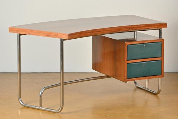 Loeckx AuctioneersJozef De Bruycker (attributed to): desk in chrome…