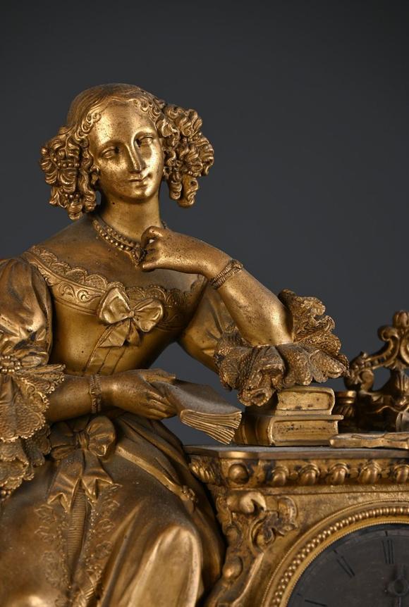 Loeckx AuctioneersA gilt bronze Louis-Philippe clock ‘Elegant Lady’…