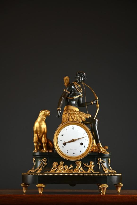 Loeckx AuctioneersA fine gilt bronze \'Pendule à l\'Africaine\' by Piol…